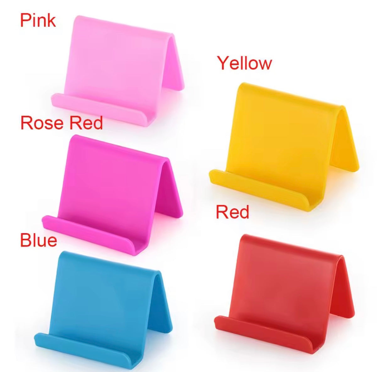 Mini Portable Plastic Phone Stand - Multi-Colors (Pack of 2)