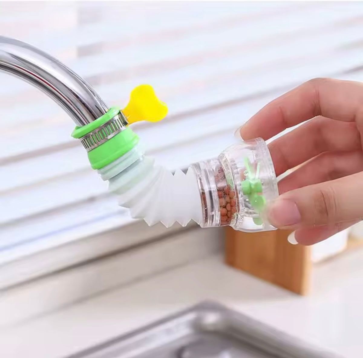 Extended Rotatable Water Tap Splash Filter Head Kitchen Water Saving Spray Nozzle Tap Extension Sprayer Filtration Clean Water