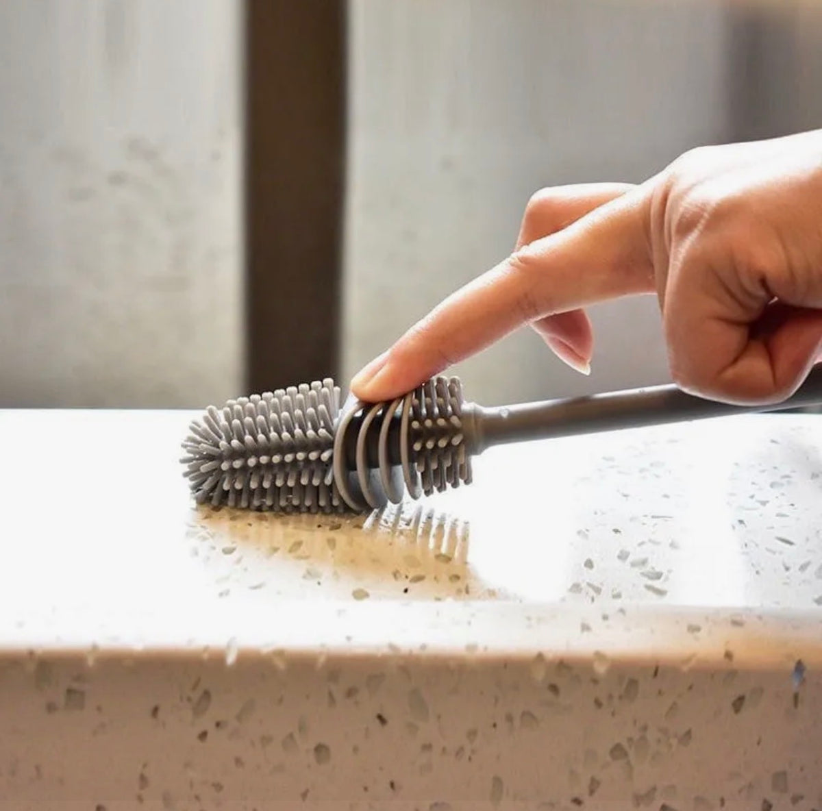 Silicone Bottle Cleaning Brush | Long Handle Bottle & Cup Cleaner | Reusable Kitchen Cleaning Brush