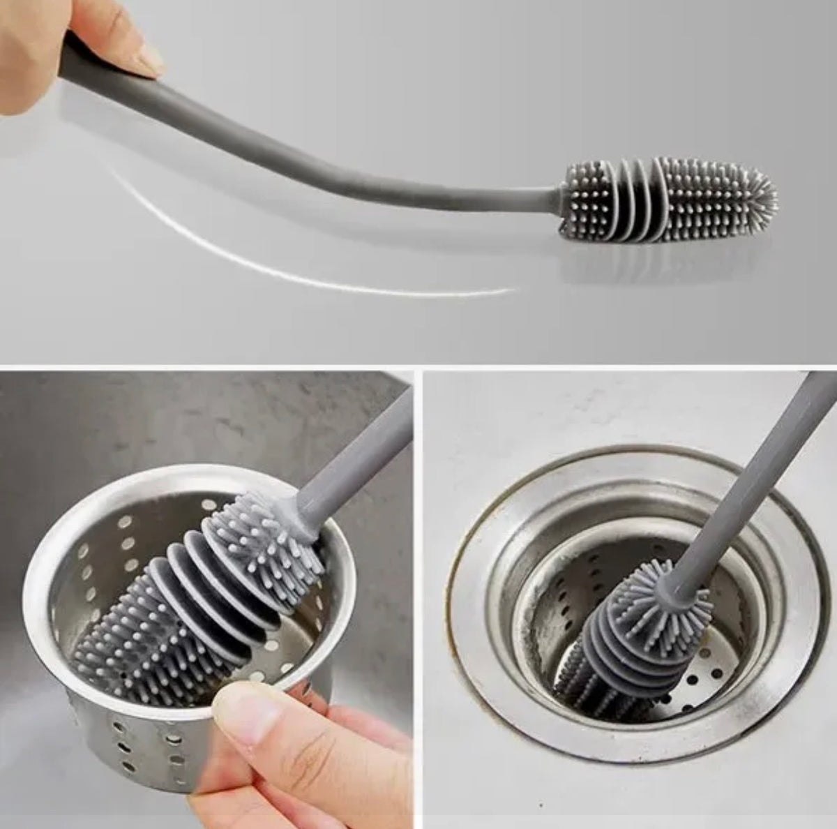 Silicone Bottle Cleaning Brush | Long Handle Bottle & Cup Cleaner | Reusable Kitchen Cleaning Brush