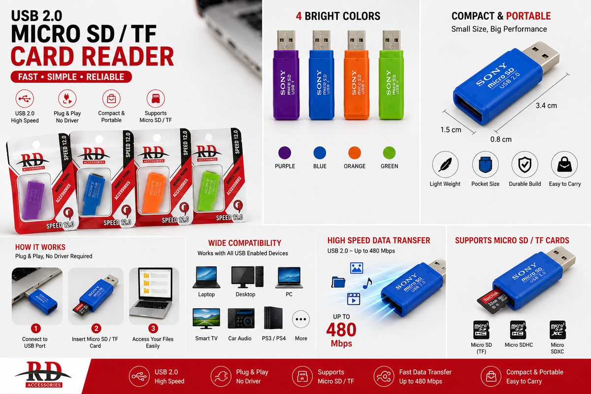 USB 2.0 - 3.0 Micro SD TF Card Reader