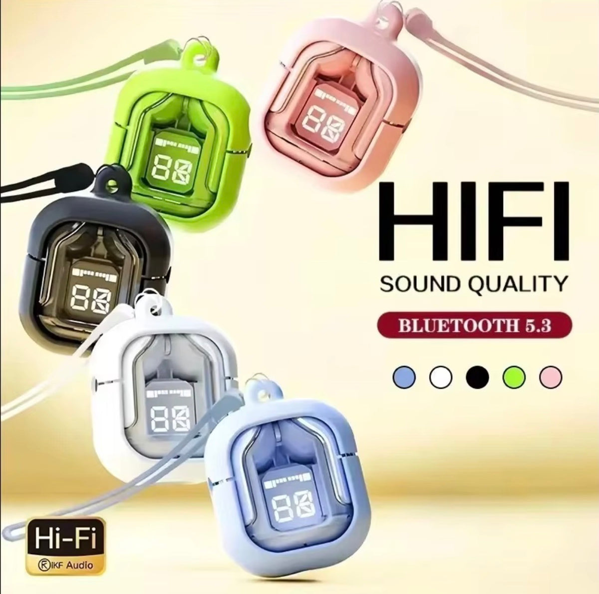 Air 31 Wireless Earbuds - Silicone Protective Case & Lanyard Included