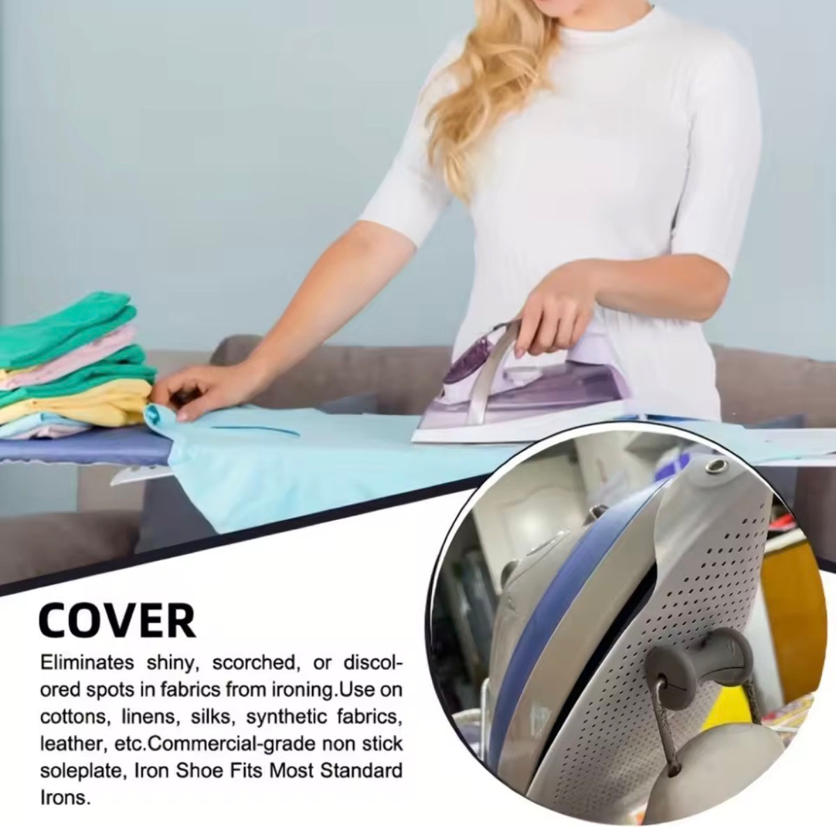 Universal Iron Protective Cover Shield, Iron Board Shoe Covers, Ironing Cloth to Protect Clothes, Electric Irons Protector Pads