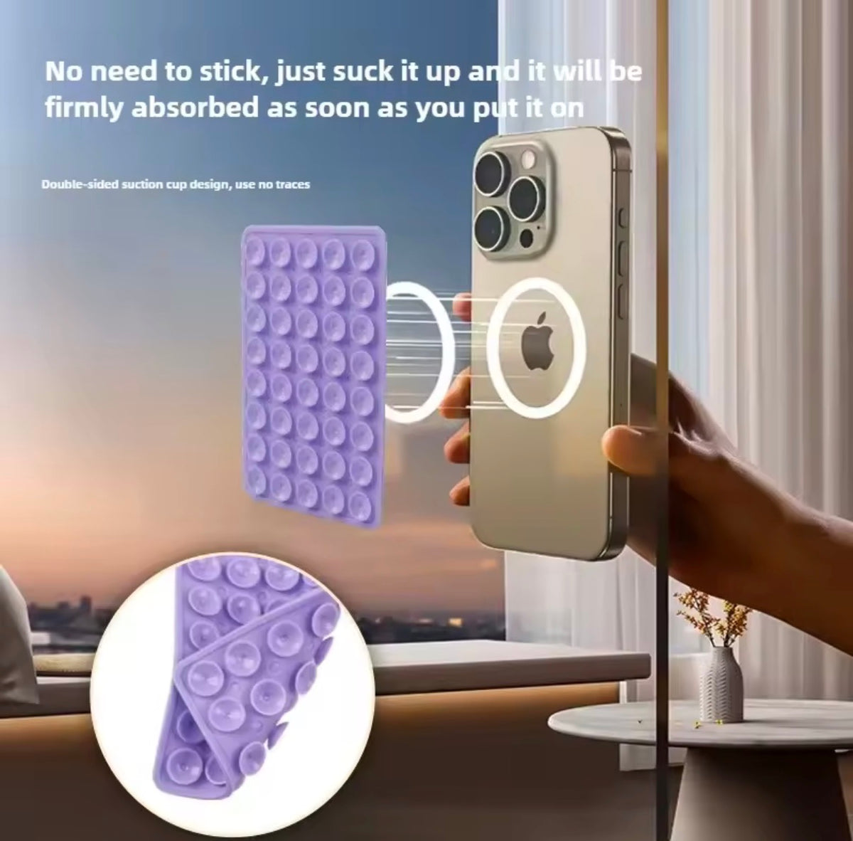 Double-Sided Suction Pad – Reusable Silicone Suction Mount Pad