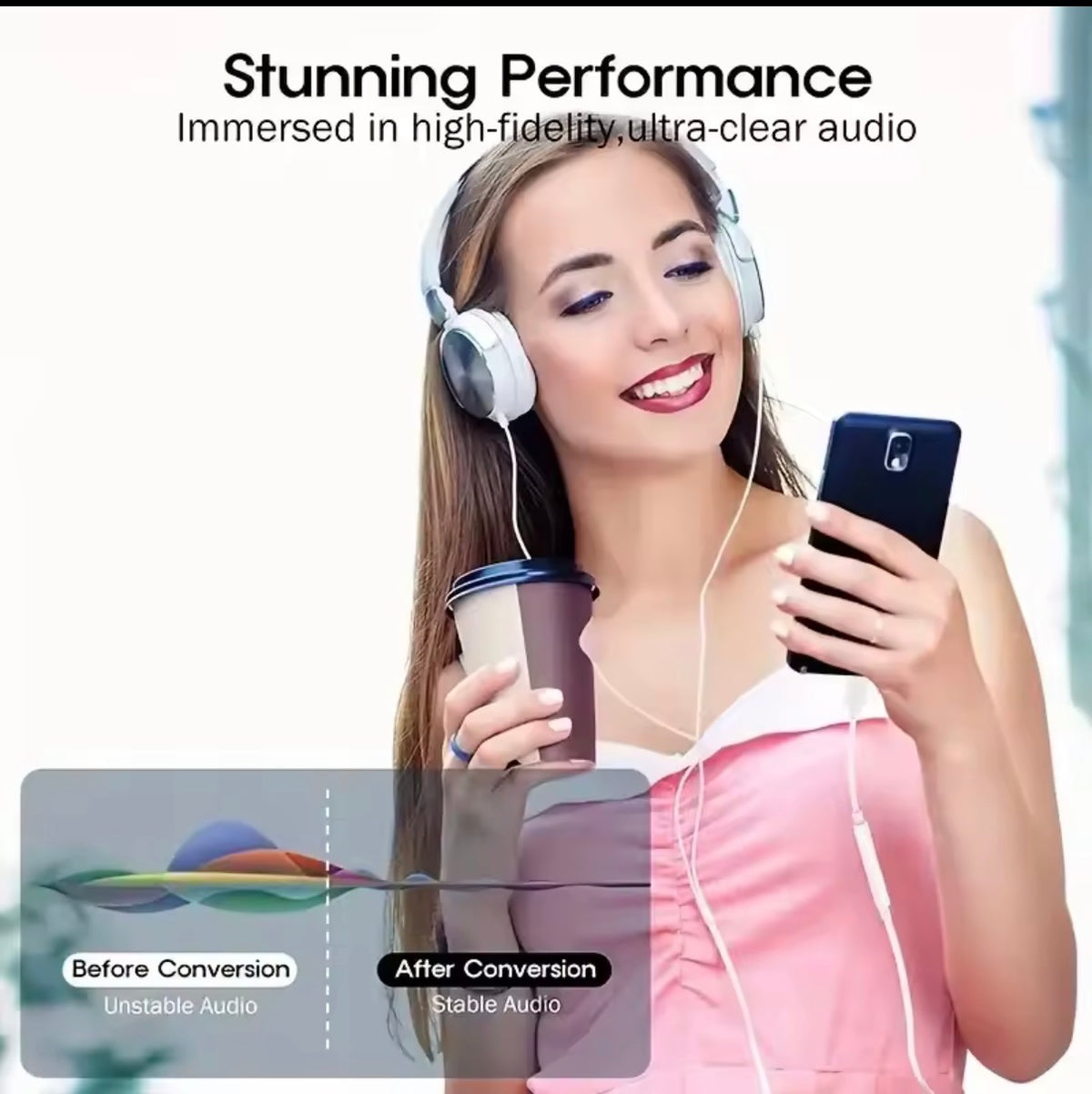Type-C to 3.5mm Audio Adapter - Headphone Jack Converter