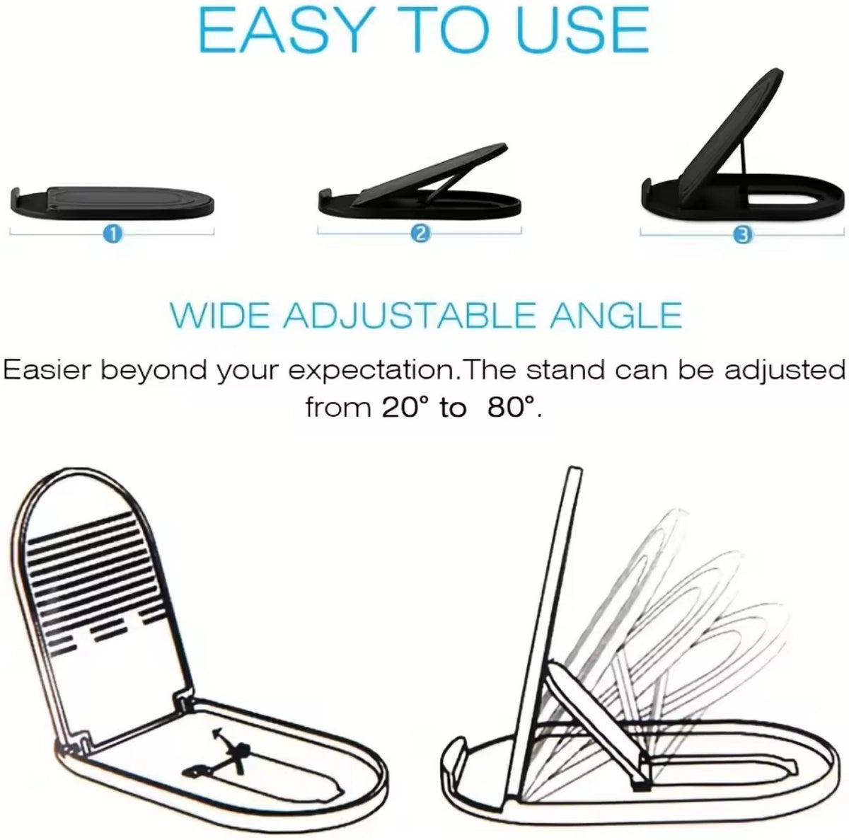Universal Foldable Mobile Phone - Tablet Stand