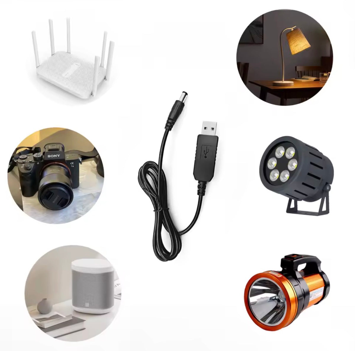 USB 5V to 12V DC Power Cable Power Bank to WiFi Router Converter