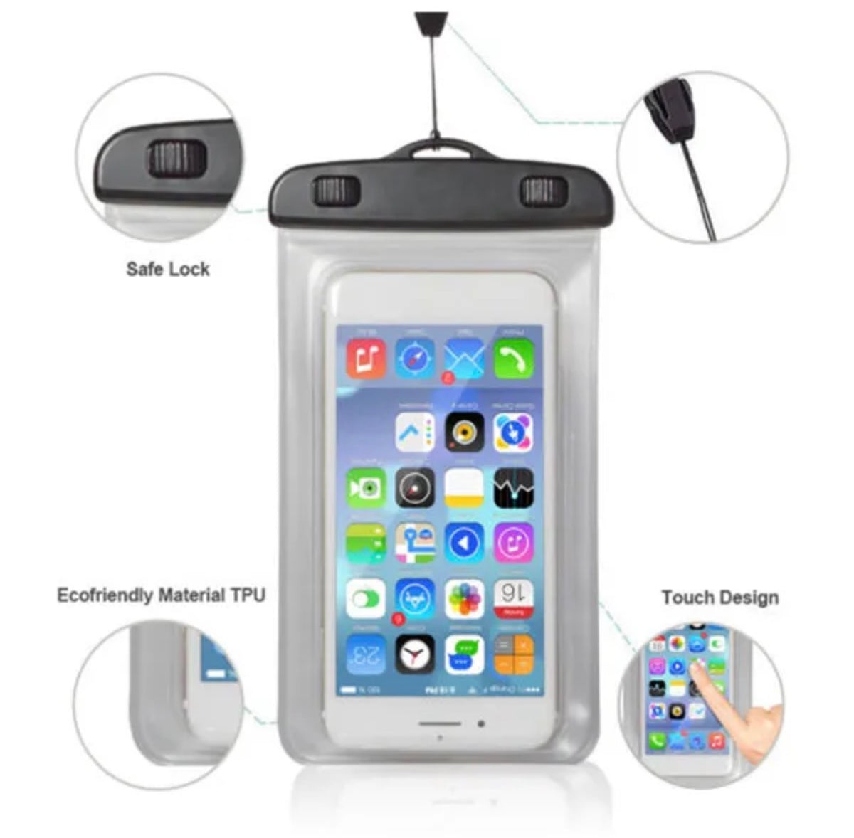Water resistance Mobile Phone Pouch with lanyard
