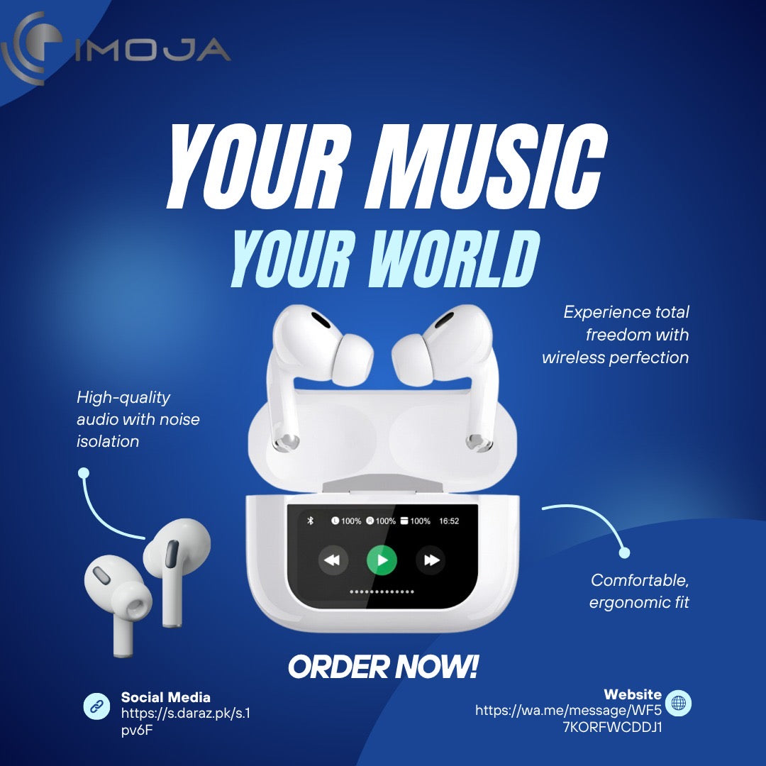 A9 Touch Screen Wireless Earbuds - Smart Display Charging Case
