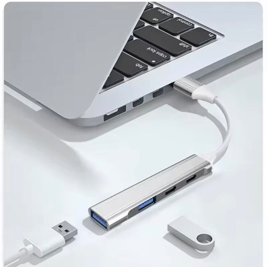 4-Port USB 3.0 Hub with Type-C Adapter