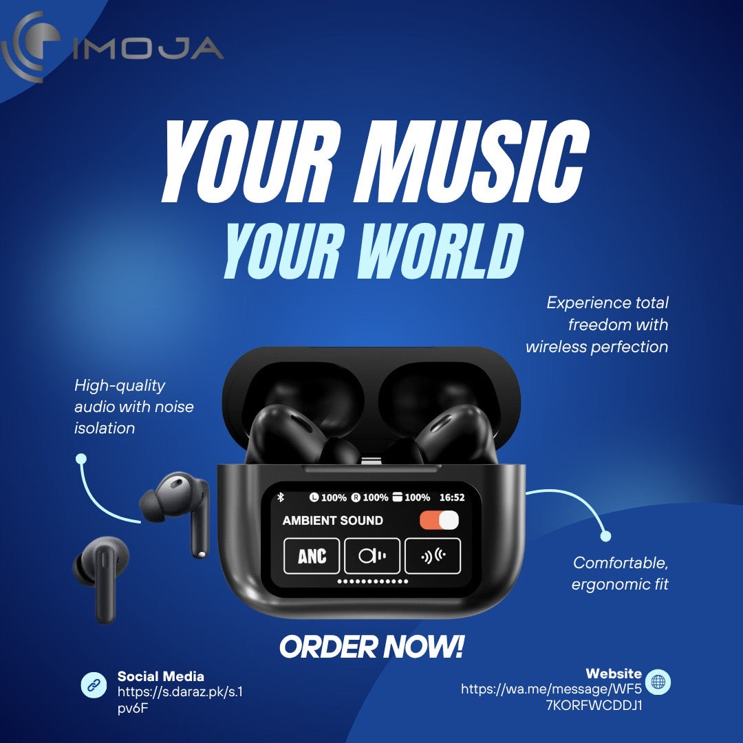 A9 Touch Screen Wireless Earbuds - Smart Display Charging Case