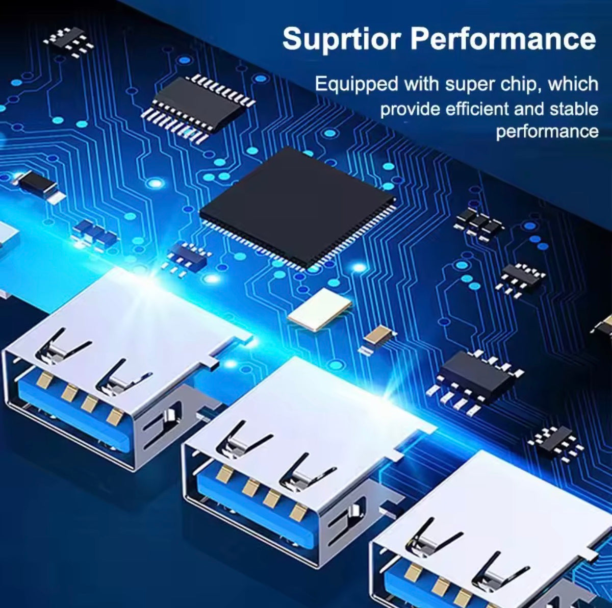 4-Port USB 3.0 Hub with Type-C Adapter
