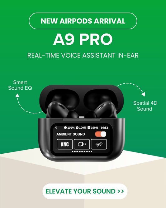 A9 Touch Screen Wireless Earbuds - Smart Display Charging Case