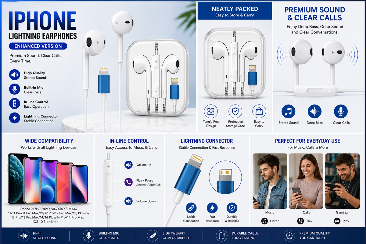 Pop-Up iOS Wired Earphones - Lightning
