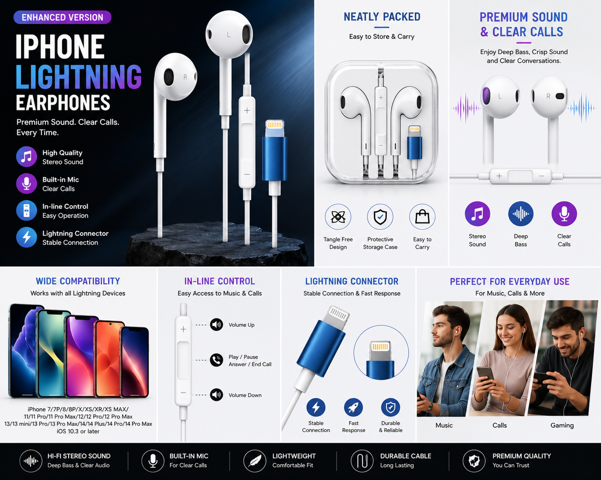 Pop-Up iOS Wired Earphones - Lightning